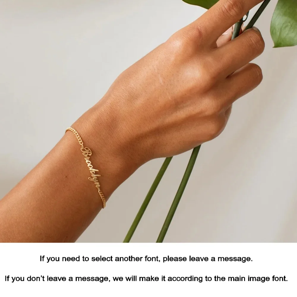 

Fashionable multi-font custom name bracelet 18K, high-quality waterproof women's bracelet, exclusive personalized gift