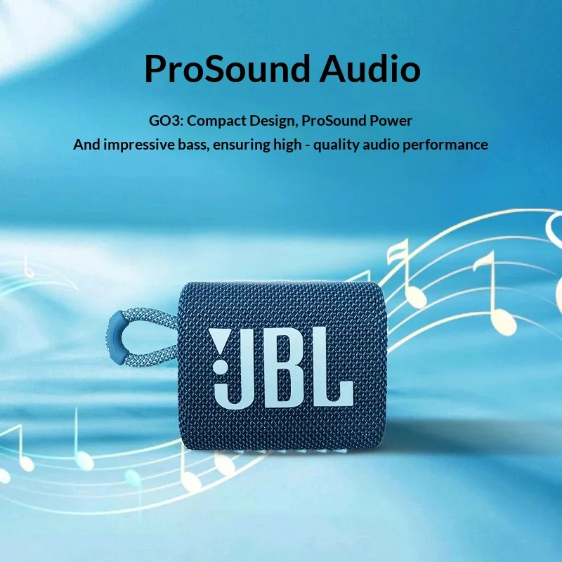 JBL GO3 Compact Bluetooth Speaker IP67 Waterproof JBL Pro‑Sound Mini Outdoor Travel Pocket Soundbox Device
