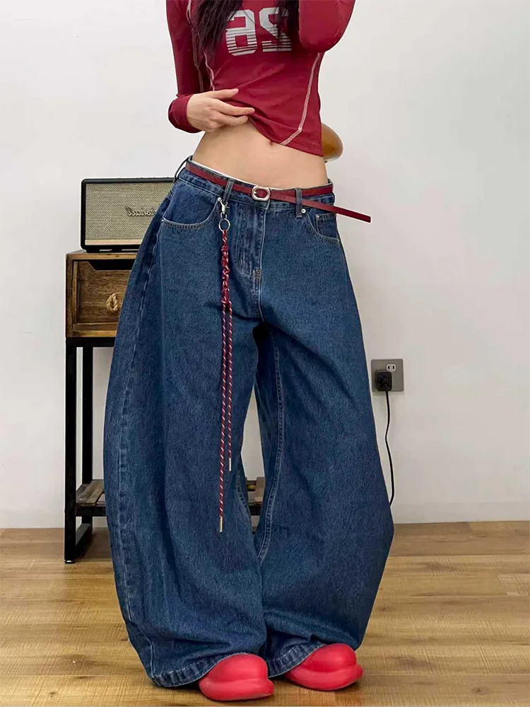 

Большие размеры, американские уличные широкие джинсовые джинсы, женские сексуальные свободные брюки с высокой талией, универсальные утягивающие модные брюки длиной до пола