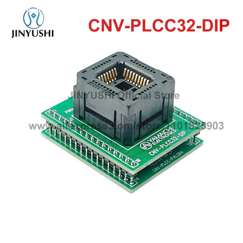 CNV-PLCC32-DIP In Stock Gold Plating IC Testing Seat Test Socket Test Bench  Burn-in Socket