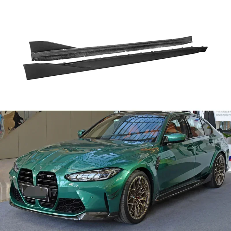 

New! For BMW M3 G80 M4 G82 2021+ High Quality Dry Carbon Fibre Side Skirts Kit Lip Splitters Bumper Cover Car Accessories MP Sty