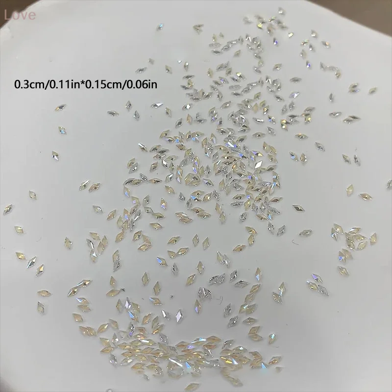 50 pçs mini losango zircão branco arte do prego strass charme manicure ornamentos entusiastas da arte do prego