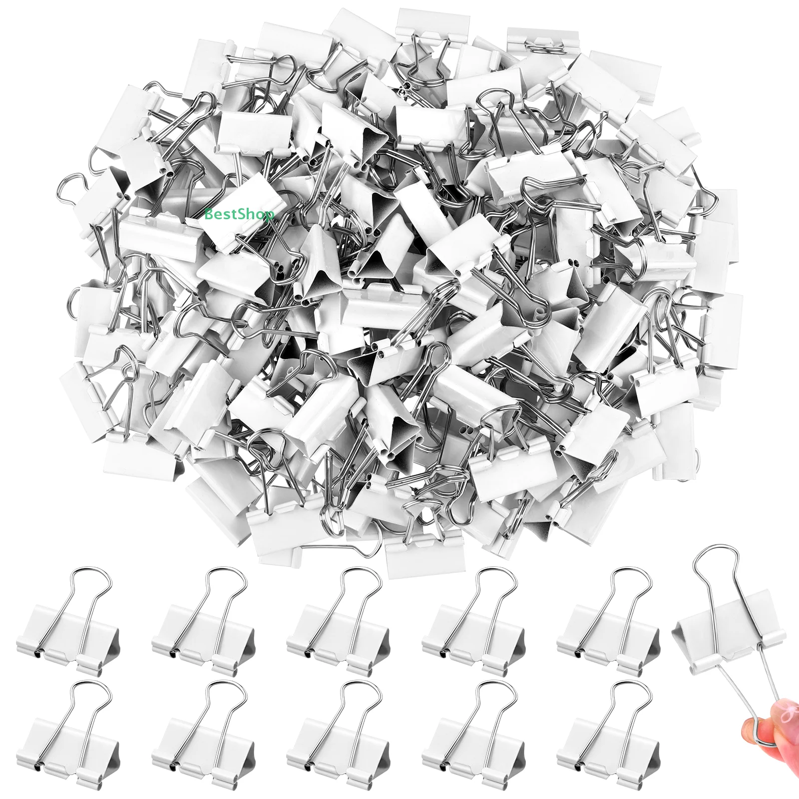 ☆Metal Binder Clips File Classification Tail Clip 32mm Stable Paper Clip Used for Books Stationery Clip School Office Supplies