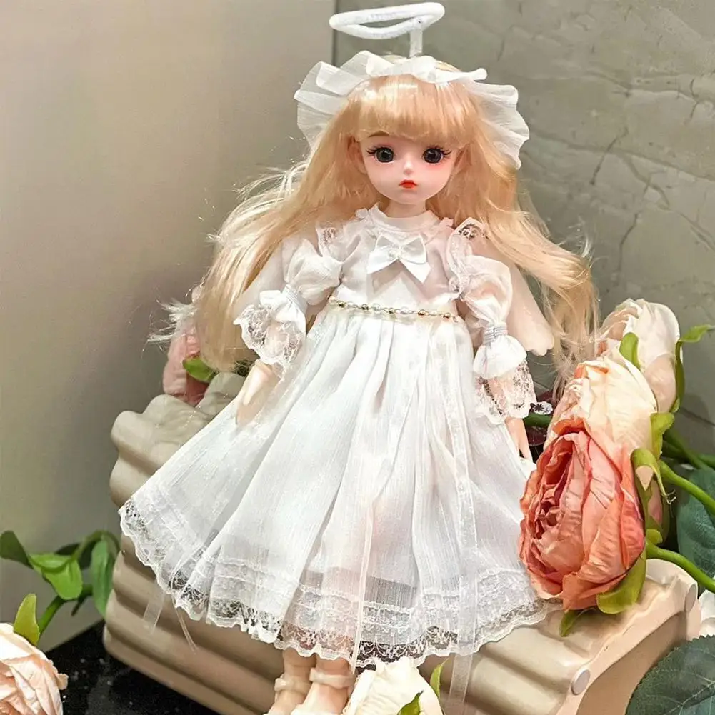 

Bjd Doll DIY Toys With Clothes Long Hair High Heel Princess Dress Up Doll Baby Girl 3D Eyes Beautiful Princess Accessories 30cm