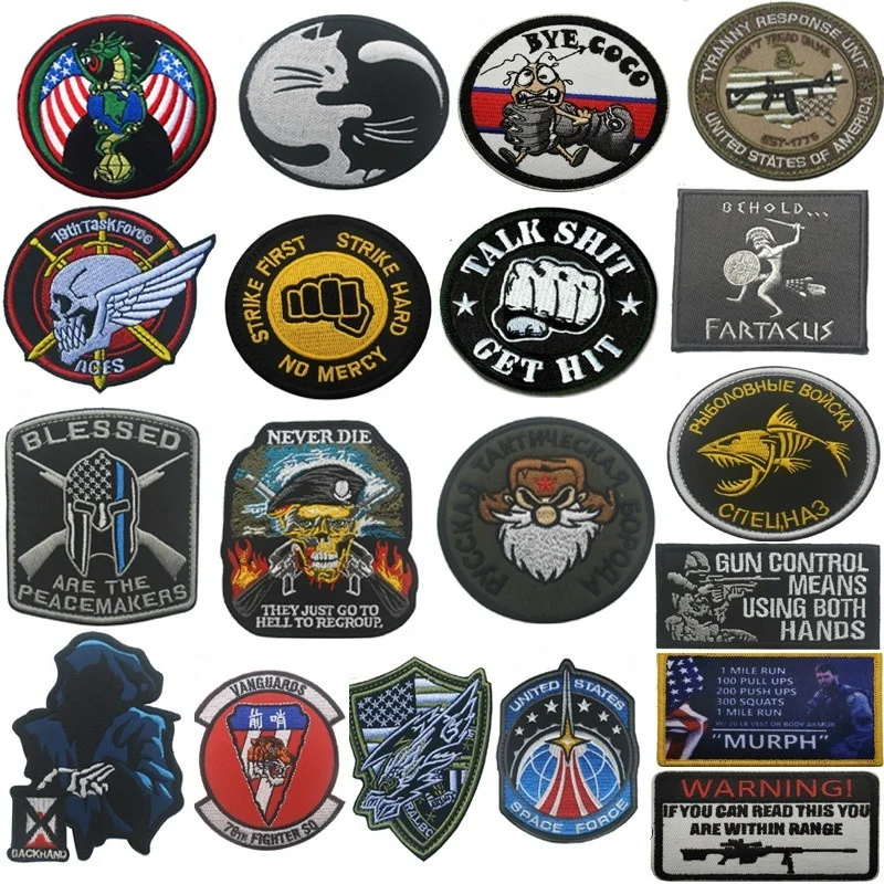 Embroidery Patches Military Tactical Badge Armbands Sewings Insignia Hook Decorative Patch Clothes Accessories for Caps