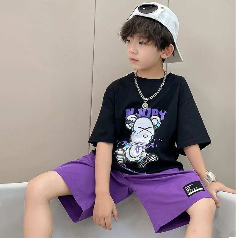 

Cotton Boys Sweatshirt Kids Clothing Children's Clothes Set 7 14 Years T-shirts Top Bottom Toddler Boy Tracksuit Men's Sets Tees