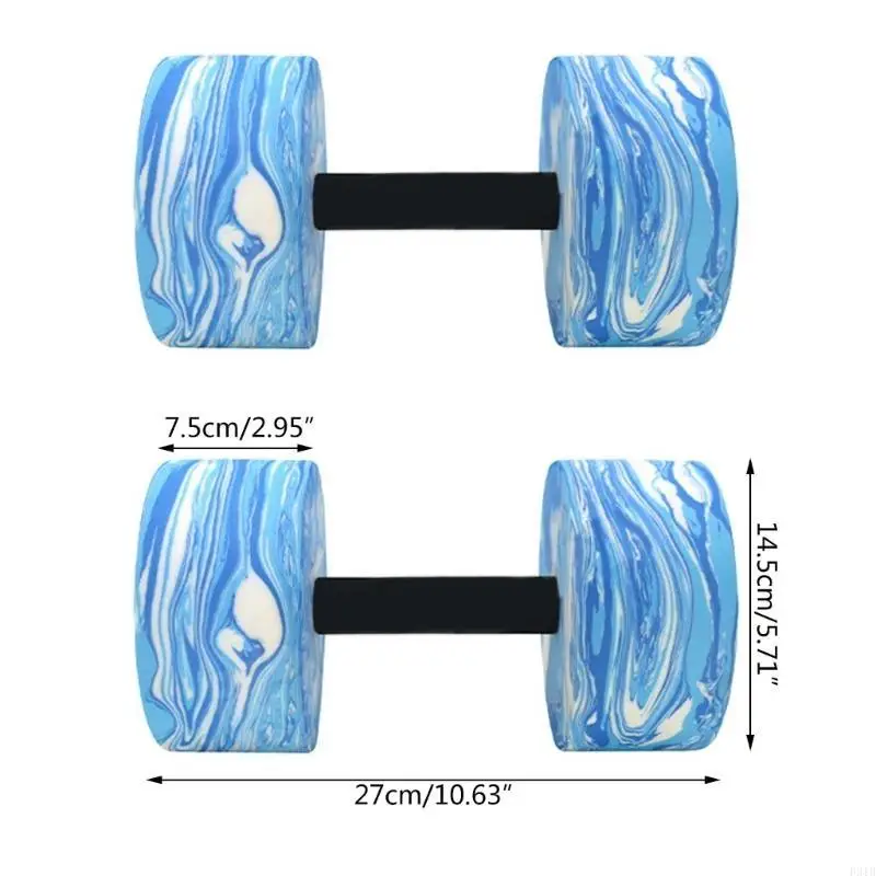 โฟม 1pair ดัมเบลล์การออกกำลังกายทางน้ำ Dumbells น้ำออกกำลังกายออกกำลังกายอุปกรณ์ p31b