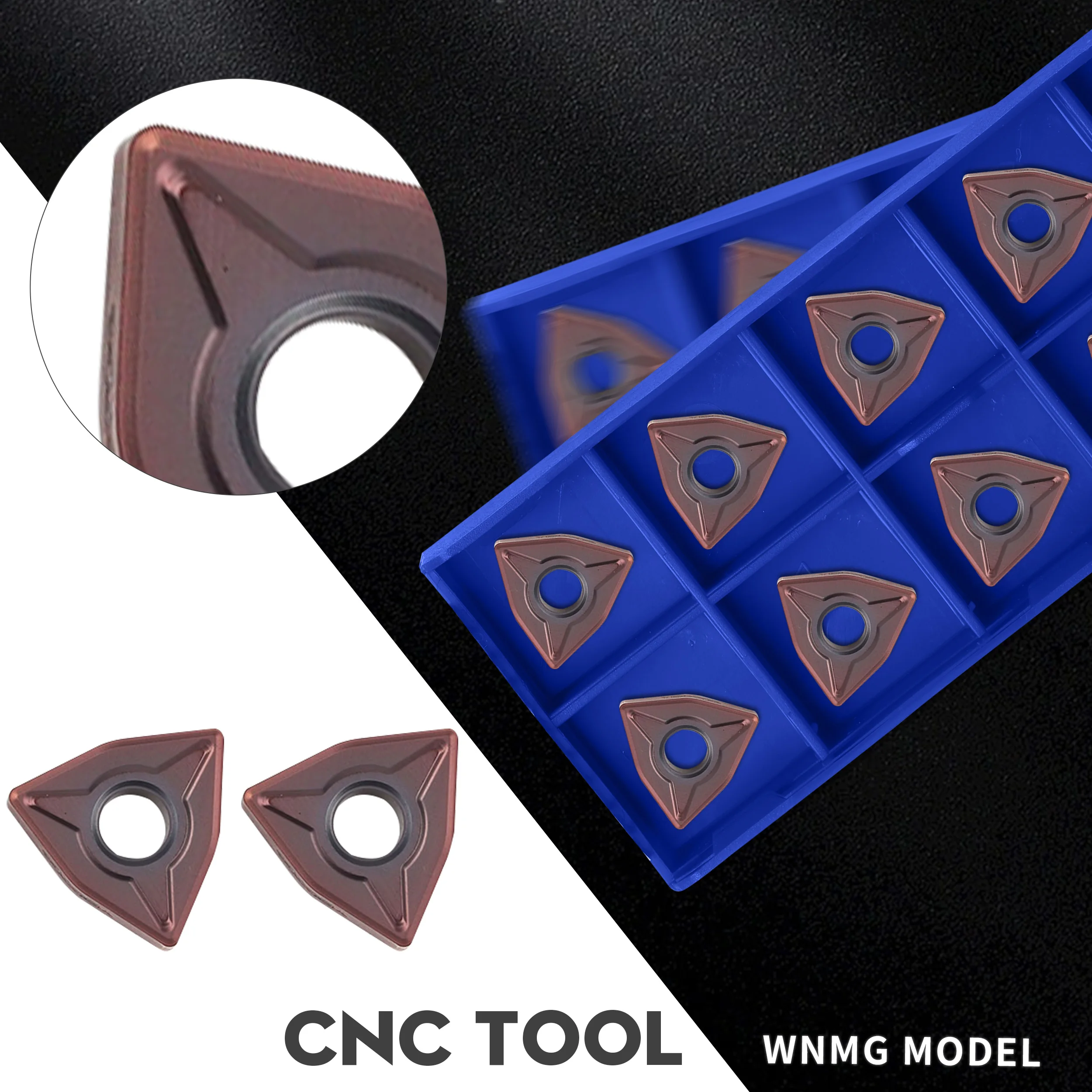 

10pcs WNMG080404-EM YBG205 WNMG080408-EM YBG205 External cutting inserts for CNC lathes Carbide alloy peach-shaped cutting tools