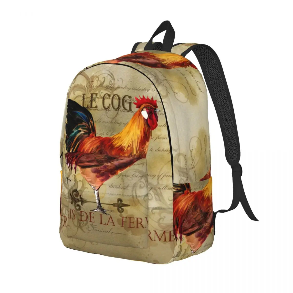 Student Bag French Rooster Vintage Backpack Parent-child Lightweight Backpack Couple Laptop Bag