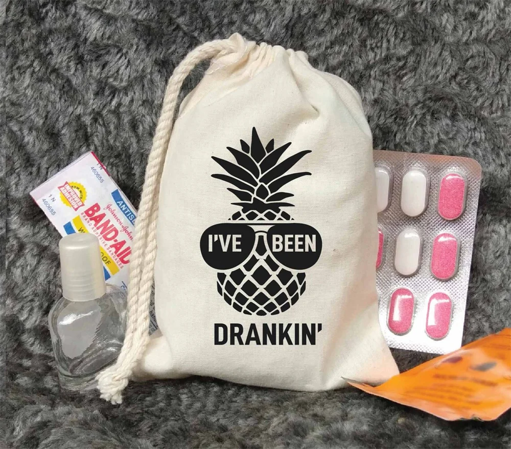 25 PCS DRUNK IN LOVE I've been drankin Hangover Bag-Bachelorette survival kit-Just Drunk-Beach-Pineapple bachelorette-Beyonce Ba