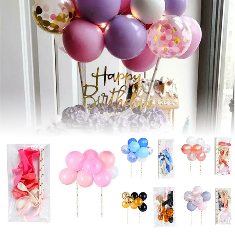 10 pçs 5 polegada balão bolo topper confetes balão festa de aniversário sobremesa decoração chá de bebê decoração de casamento suprimentos de bolo