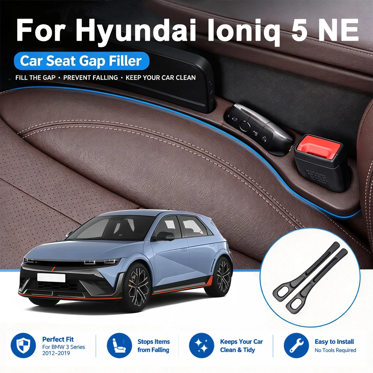 Automotive Seat Side Filler 2pcs/set For Hyundai Ioniq 5 NE Car Interior Accessories Gap Protector Storage Strip Anti-drop Block
