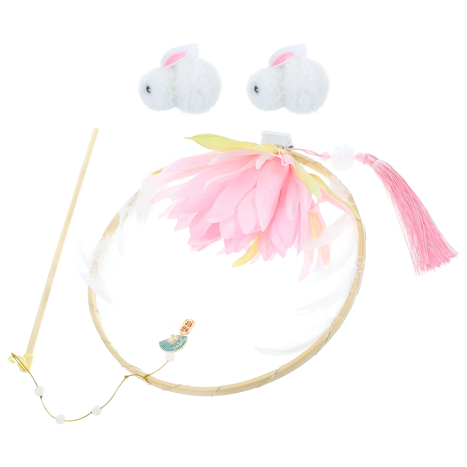 Jade coelho lanterna diy kit portátil leve seguro para crianças atividade criativa luminosa festa visual decoração de ano novo