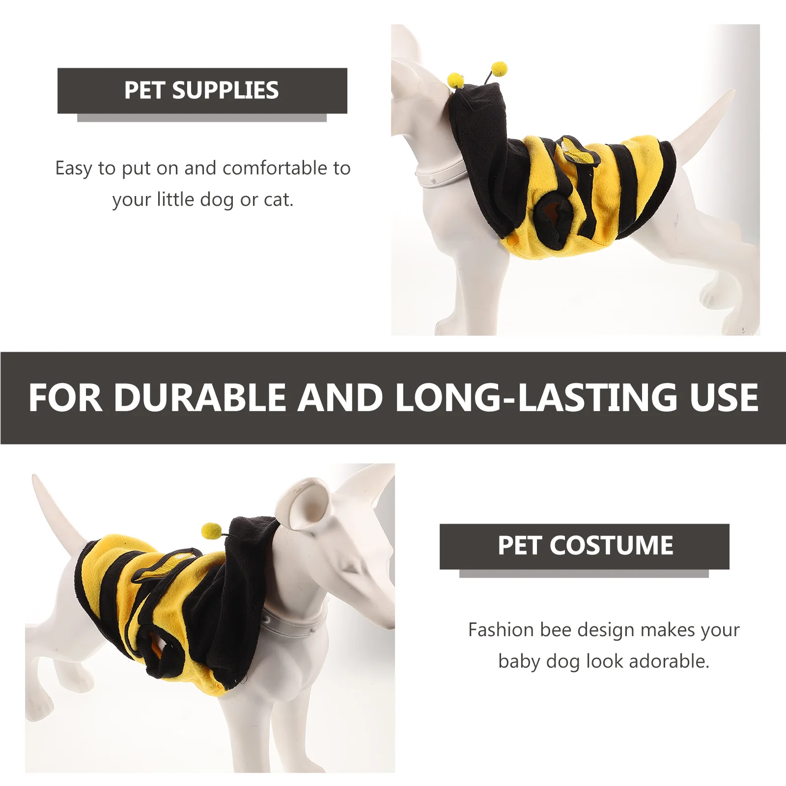 

Bee Transform Costume Dog Clothes Halloween Outfit Pet Supplies Adorable Design Long Lasting Four Legged One Piece Walking