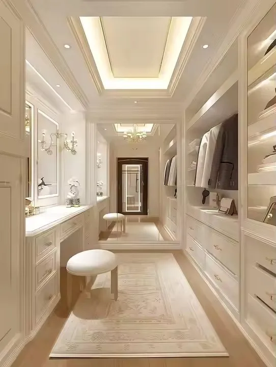 2025 Storage Whole House Custom Wood Wardrobe Wooden Bedroom Furniture Set Custom Sliding Door Walking in Closet Cloakroom
