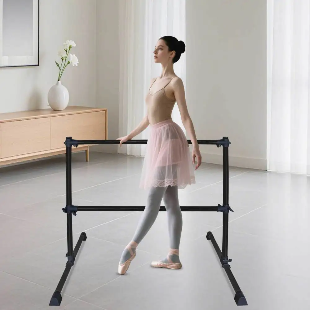 4FT Black Ballet Barre with Adjustable Range of 6.7 - 46 Inches for Dance Practice