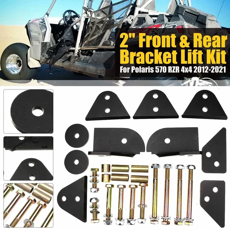 

UTV Front Rear 2Inch Full Lift Kit Rise Mount Brackets For Polaris 570 RZR 4X4 2012-2021