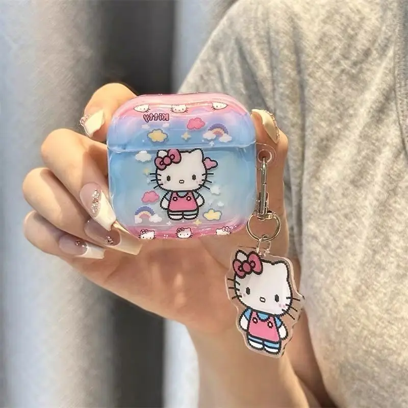 

Cute Cartoon KT Cat Earphone Case for Airpods 4 Pro 2 1 2 3 Pro3 Wireless Bluetooth Headset Protective Sleeve Accessories