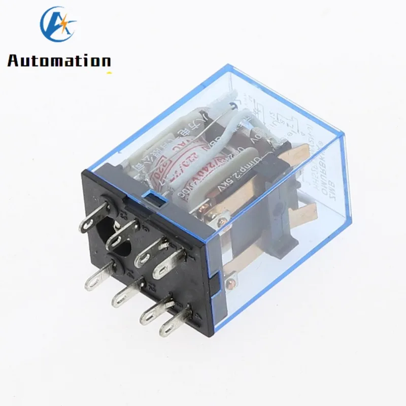 10pcs MY2P HH52P MY2NJ Relay Coil General DPDT Micro Mini Electromagnetic Relay Switch with LED AC 110V 220V 380V DC 12V 24V 36V