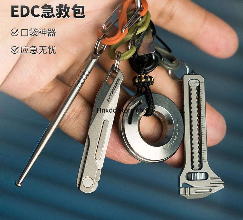 Set, ring ruler, movable wrench, emergency tool, earspoon, toothpick, knife.