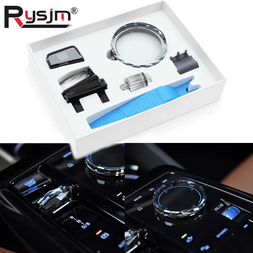 4PCS/Set Crystal Gear Shift Knob Stick Handle For BMW G60 G70 2025 New 5/7 Series ix x3 Crystal Car Interior Accessories