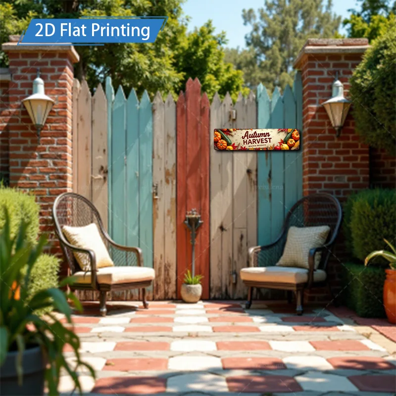 1 قطعة 4x16 بوصة علامة معدنية الخريف الحصاد الموسمية إنتاج علامة ، ريفي مزرعة ديكور ، 2D شقة الطباعة الفن #3