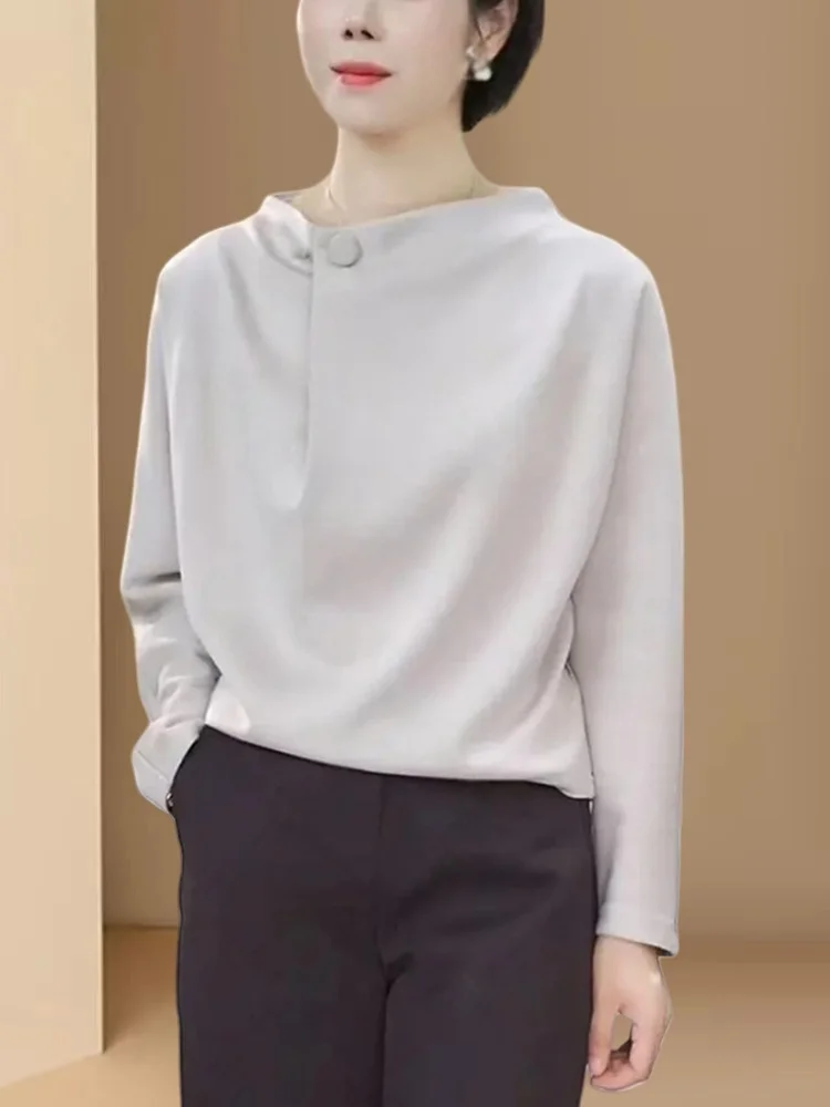 엘레 롱 스웨트셔츠 여성 캐주얼 한국 스타일 다용도 고품질 패셔너블 스트리트웨어 가을 2025