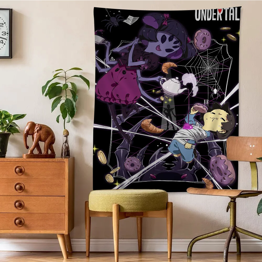 Anime Designs Game Undertale DIY Wall Tapestry Hippie Flower Wall Carpets Dorm Decor Wall Art Decor