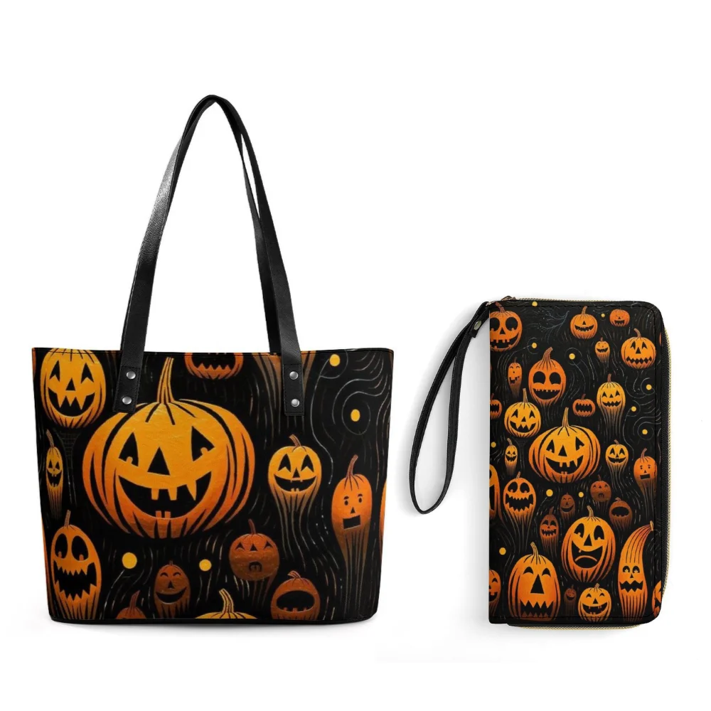 

Женская сумка на одно плечо, комплект кошелька, тема Евы Хэллоуина, настраиваемые узоры, женская модная сумка на одно плечо, сумка