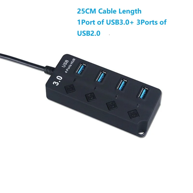 USB HUB 4-7 Ports USB3.0 Kabel Splitter mit Netzschalter 1 in 4-7 Out USB Extend Adapter Datenübertragung Telefon Ladestation – Detail 7