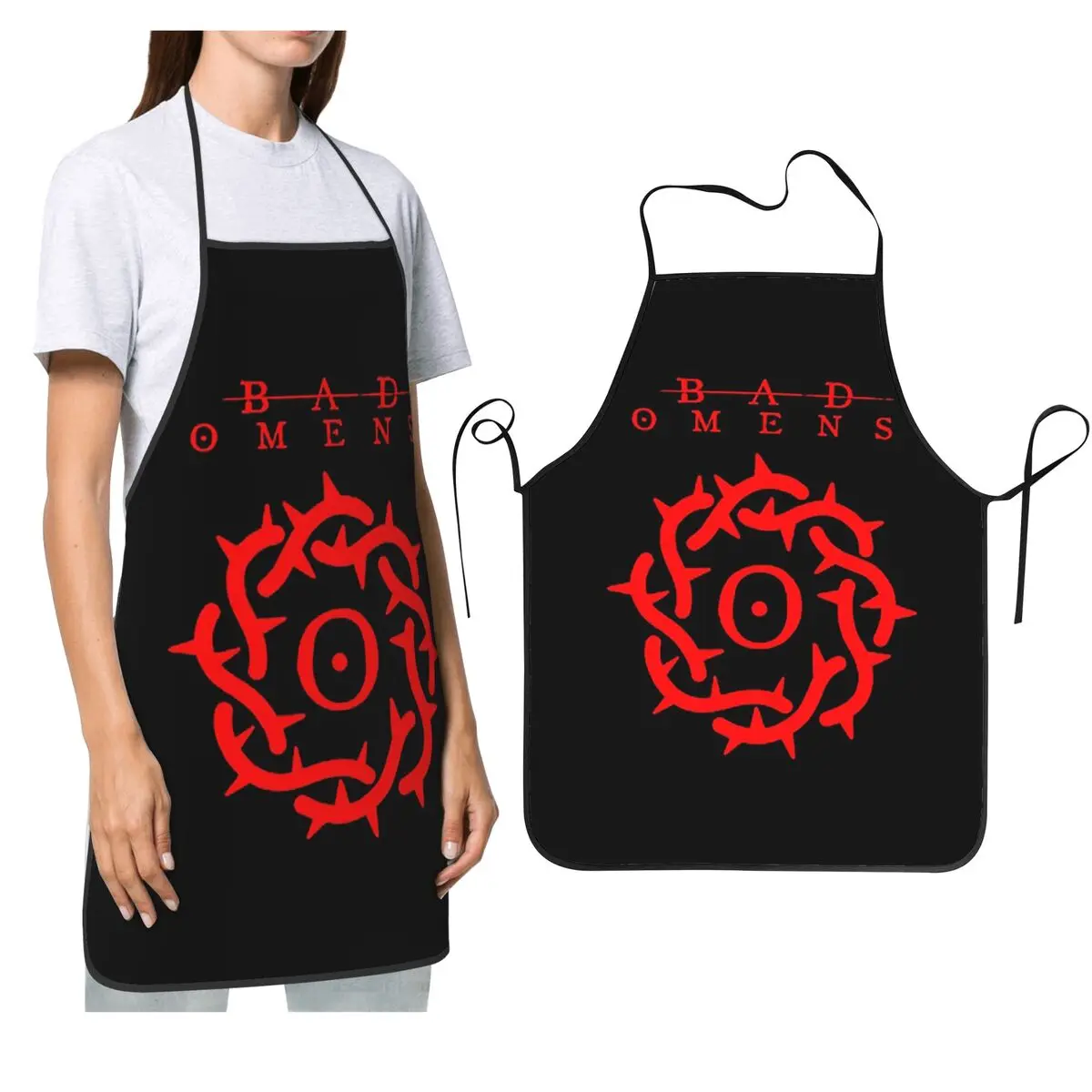 Bad Omens Band Logo Aprons Chef Cooking Baking Tablier Waterproof Bib Kitchen Cleaning Pinafore for Women Men Painting