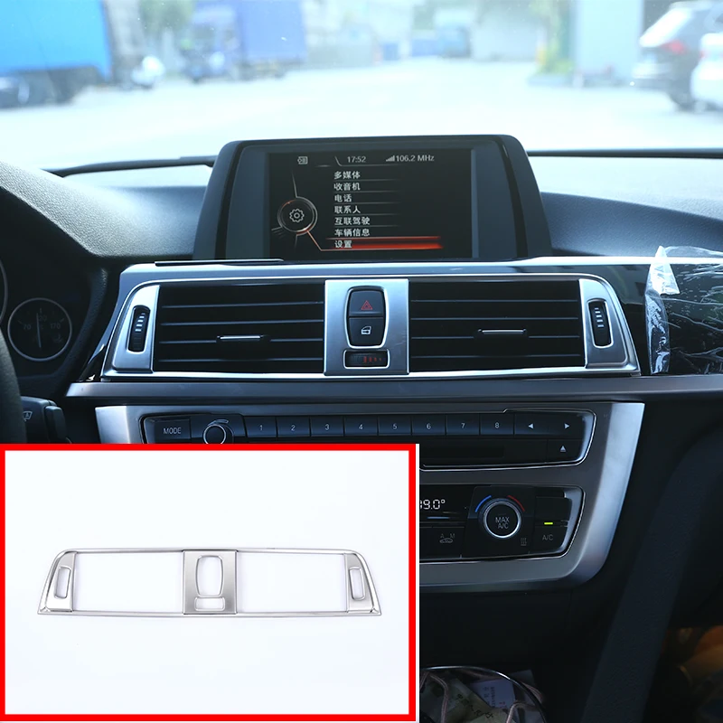 For BMW 3 Series F30 2013-2018 Car Accessories ABS Air Conditioning Vent Frame Trim Matt Silver