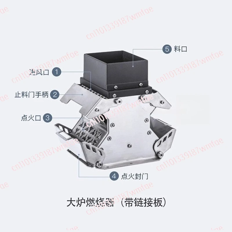 Camping Firewood Stove Pellet Folding Stove Pellet Bin Accessories With Burner 304 Stainless Steel