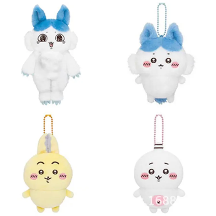 Cute Chiikawa parallel world power‑up plush pendant doll, Chii Hachiware soft plush ornament sweet gift for girls bag decoration