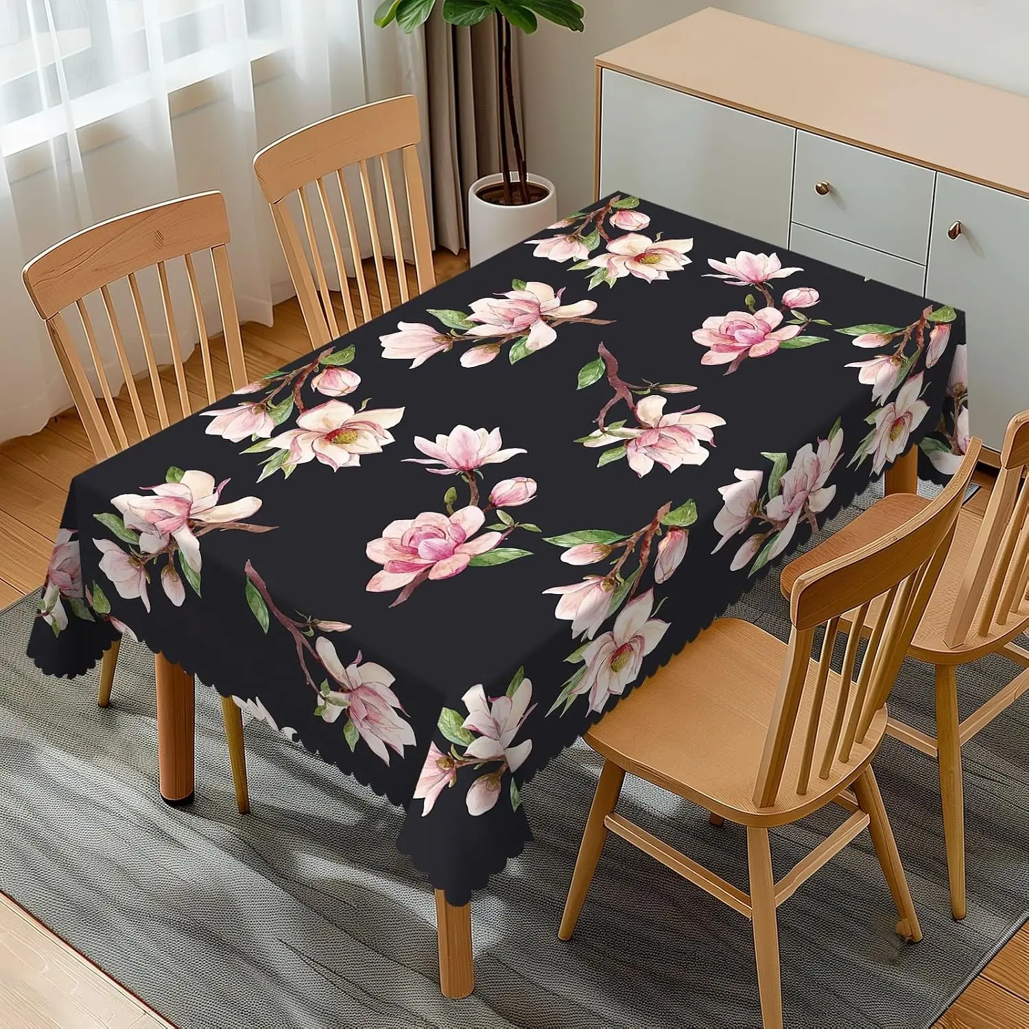 Elegant Floral Tablecloth Cover for Dining Room Table Home Decor Luxury Printed Dinner Cloth Romantic Centerpiece Table Runner