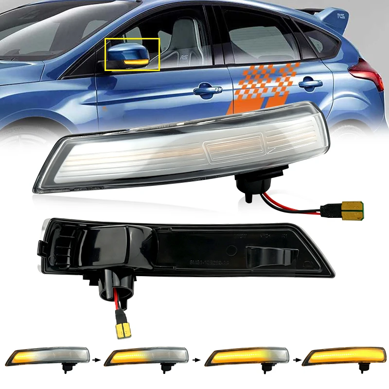 Für Ford Focus 2 MK2 MK3 Für Mondeo MK4 EU Dynamisches Blinklicht Seitenspiegel-Indikator Sequentielles Blinklicht