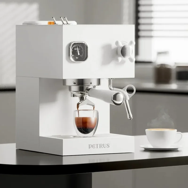 Petrus PE3888 Semi Automatic Espresso Coffee Machine Dual Boiler PID Temp Control Commercial 58mm Portafilter 20Bar for Home