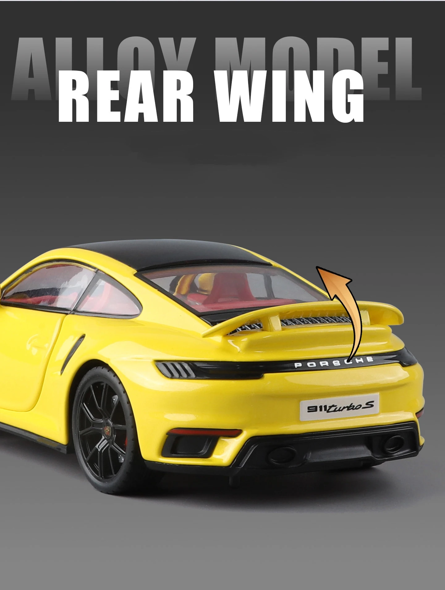 1:24 Porsche 911 992 Turbo S Legierung Sportwagen Modell Druckguss Metall Rennfahrzeug Auto Modell mit Simulation Sound und Licht Kinderspielzeug Geschenk – Detail 9