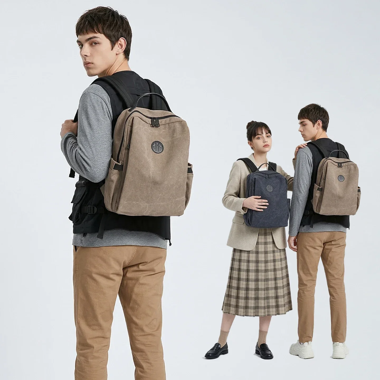 

Холщовый рюкзак для мужчин и женщин: повседневный, для путешествий, работы, поездок на работу, выходных, ежедневных прогулок, учебы, школы, для книг, холщовый ранец