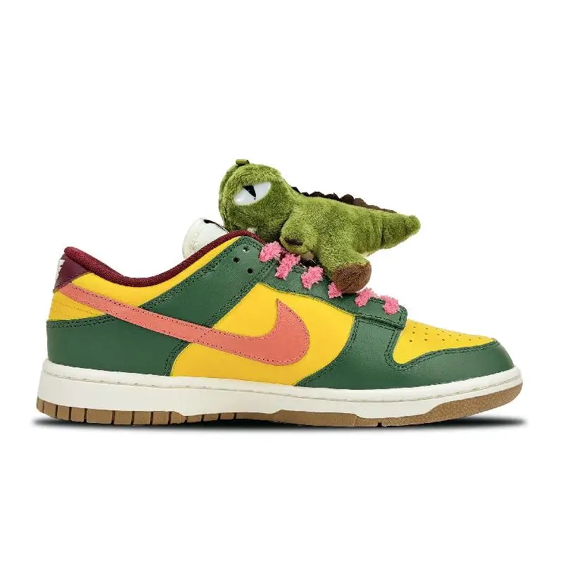 【Customize】Nike Dunk Skateboarding Shoes Men Low-top Green/Yellow Sneakers shoes FB7160-161