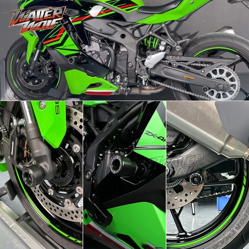 Imagen 2 del producto 2026 para Kawasaki Ninja ZX-4R ZX-25R ZX-4RR marco deslizador de choque rueda delantera deslizador basculante trasero soporte de carrete tornillo M8 ZX4R ZX25R
