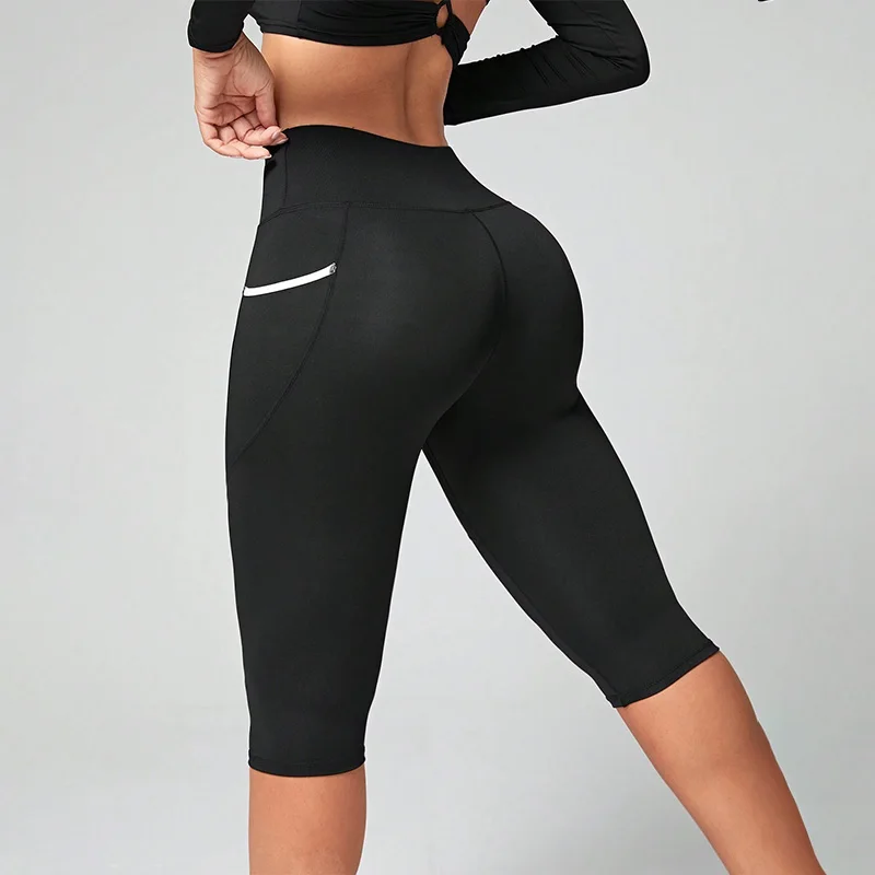 High Waist Yoga Pants Capri Leggings with Pockets for Women Tummy Control Workout Capri Leggings for Women