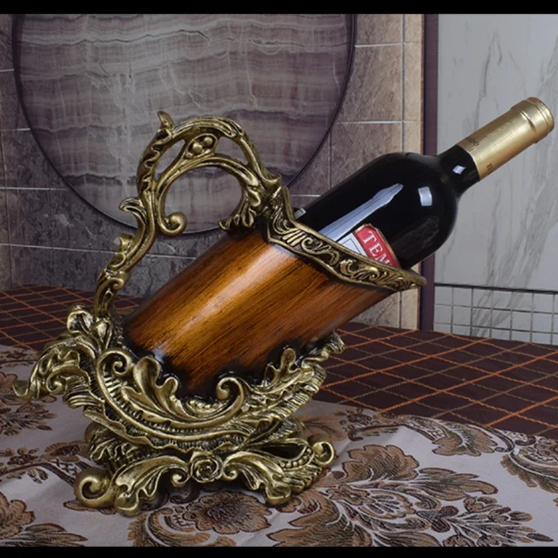 

Retro luxury wine rack ornaments creative living room home American Chinese wine cabinet classical decorations