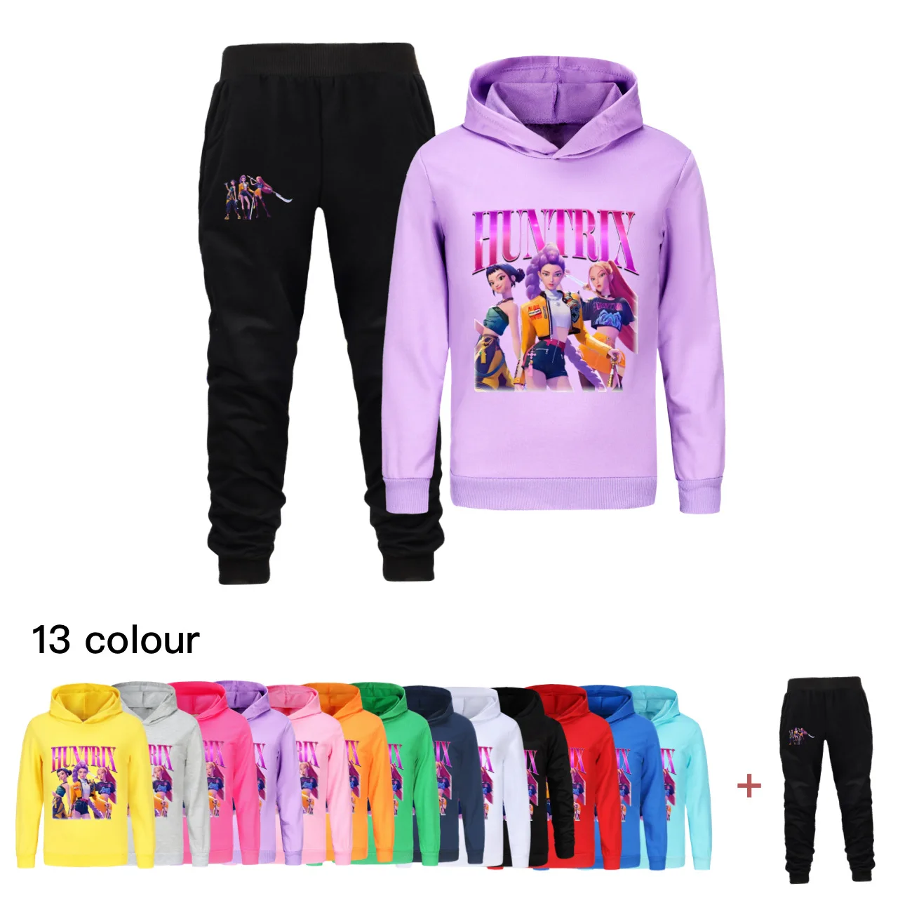 

KPop Demon Hunters Huntrix Clothes Kids Hoodie+Jogging Pants 2pcs Sets Boys Autumn Tracksuit Toddler Girls Outfits 5003