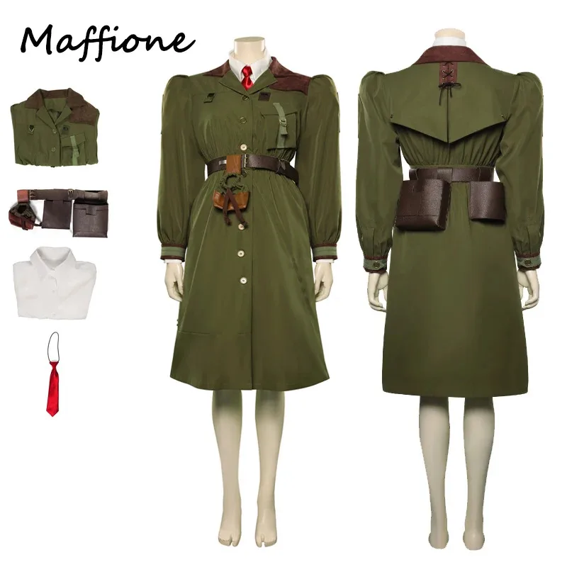 

Matilda Agatha Trunchbull Cosplay Anime Costume Girls Green Dress Coat Adult Women Outfits Halloween Carnival Disguise Clothes