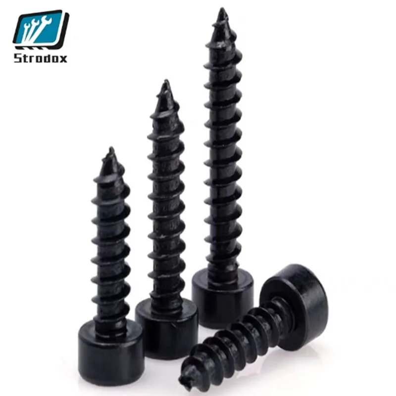 8.8 Grade Black Hexagon Socket Self-tapping Screw Model Audio Screw M5M6 Series 200 Pieces Of Deep Thread Smooth