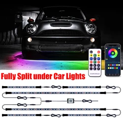 Dynamic Streamer Car Underglow Light striscia flessibile LED Underbody APP Remote Auto Neon RGB lampada decorativa per atmosfera