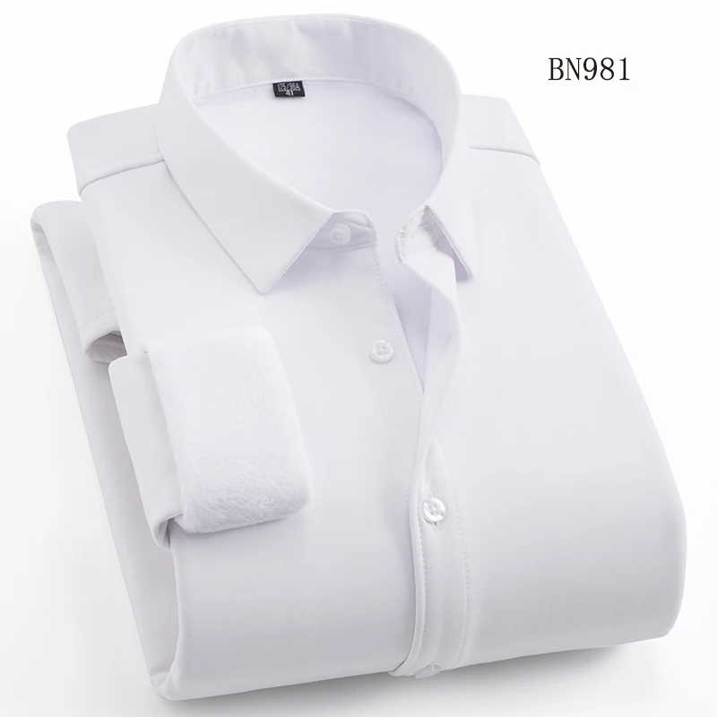 

Trendy Collared Shirt Daily Casual Detailed Men's Sports Top Warm Comfortable Fleece-lined Stretch Shirt Stylish Versatile