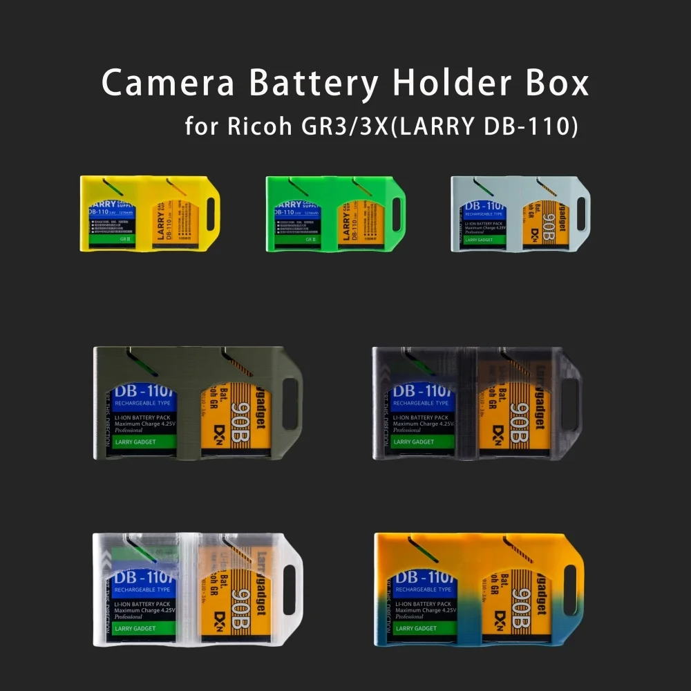 

Lightweight 3D Printing Battery Box for Ricoh GR3/3X LARRY DB-110 Storage Case Battery Holder Bag Photography Accessories