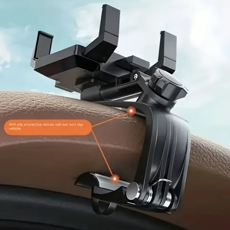 ​ ​ ที่ยึดโทรศัพท์ในรถยนต์แบบหนีบติดง่าย - ติดตั้งบนคอนโซลหน้ารถ ใช้สำหรับระบบนำทาง GPS พร้อมขาตั้งอเนกประสงค์ ​ ​